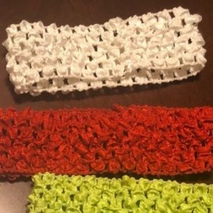 Red And White Headband Set